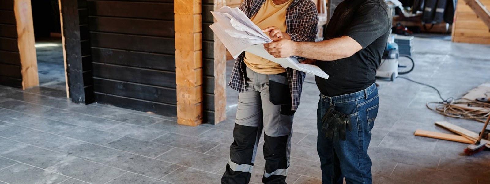 Tradesperson's tool belt on a job